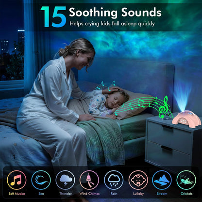 Dual Lens Galaxy Star Aurora Projector Night Light for Bedroom | 58 Light Effects, White Noise, Bluetooth Speaker, Music Sync, Remote Control, Timer, Room Decor Gift for Kids Adults Teens