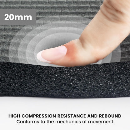 Yoga Knee Pad Cushion, 24 x 9.8 x 0.8 in Thick Mini Yoga Mat, Odor-Free NBR Workout Mat with Storage Strap, Small Exercise Mat for Yoga, Pilates, Kneeling, Planks & Home Gym