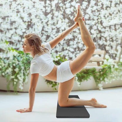 Yoga Knee Pad Cushion, 24 x 9.8 x 0.8 in Thick Mini Yoga Mat, Odor-Free NBR Workout Mat with Storage Strap, Small Exercise Mat for Yoga, Pilates, Kneeling, Planks & Home Gym