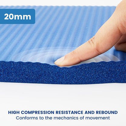 Yoga Knee Pad Cushion, 24 x 9.8 x 0.8 in Thick Mini Yoga Mat, Odor-Free NBR Workout Mat with Storage Strap, Small Exercise Mat for Yoga, Pilates, Kneeling, Planks & Home Gym