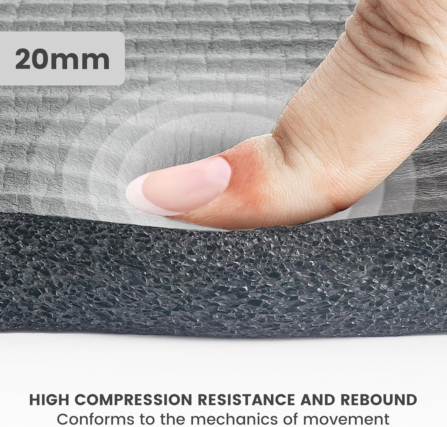 Yoga Knee Pad Cushion, 24 x 9.8 x 0.8 in Thick Mini Yoga Mat, Odor-Free NBR Workout Mat with Storage Strap, Small Exercise Mat for Yoga, Pilates, Kneeling, Planks & Home Gym
