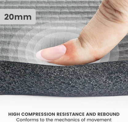 Yoga Knee Pad Cushion, 24 x 9.8 x 0.8 in Thick Mini Yoga Mat, Odor-Free NBR Workout Mat with Storage Strap, Small Exercise Mat for Yoga, Pilates, Kneeling, Planks & Home Gym