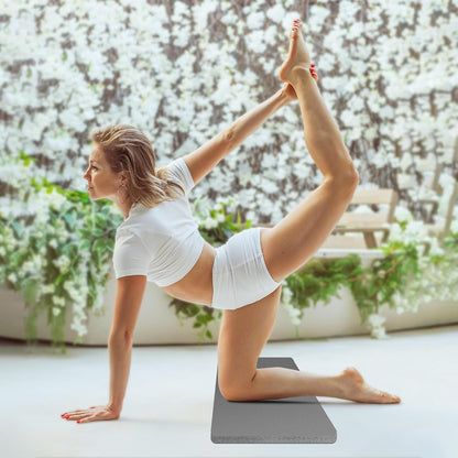 Yoga Knee Pad Cushion, 24 x 9.8 x 0.8 in Thick Mini Yoga Mat, Odor-Free NBR Workout Mat with Storage Strap, Small Exercise Mat for Yoga, Pilates, Kneeling, Planks & Home Gym