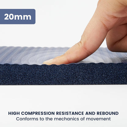 Yoga Knee Pad Cushion, 24 x 9.8 x 0.8 in Thick Mini Yoga Mat, Odor-Free NBR Workout Mat with Storage Strap, Small Exercise Mat for Yoga, Pilates, Kneeling, Planks & Home Gym