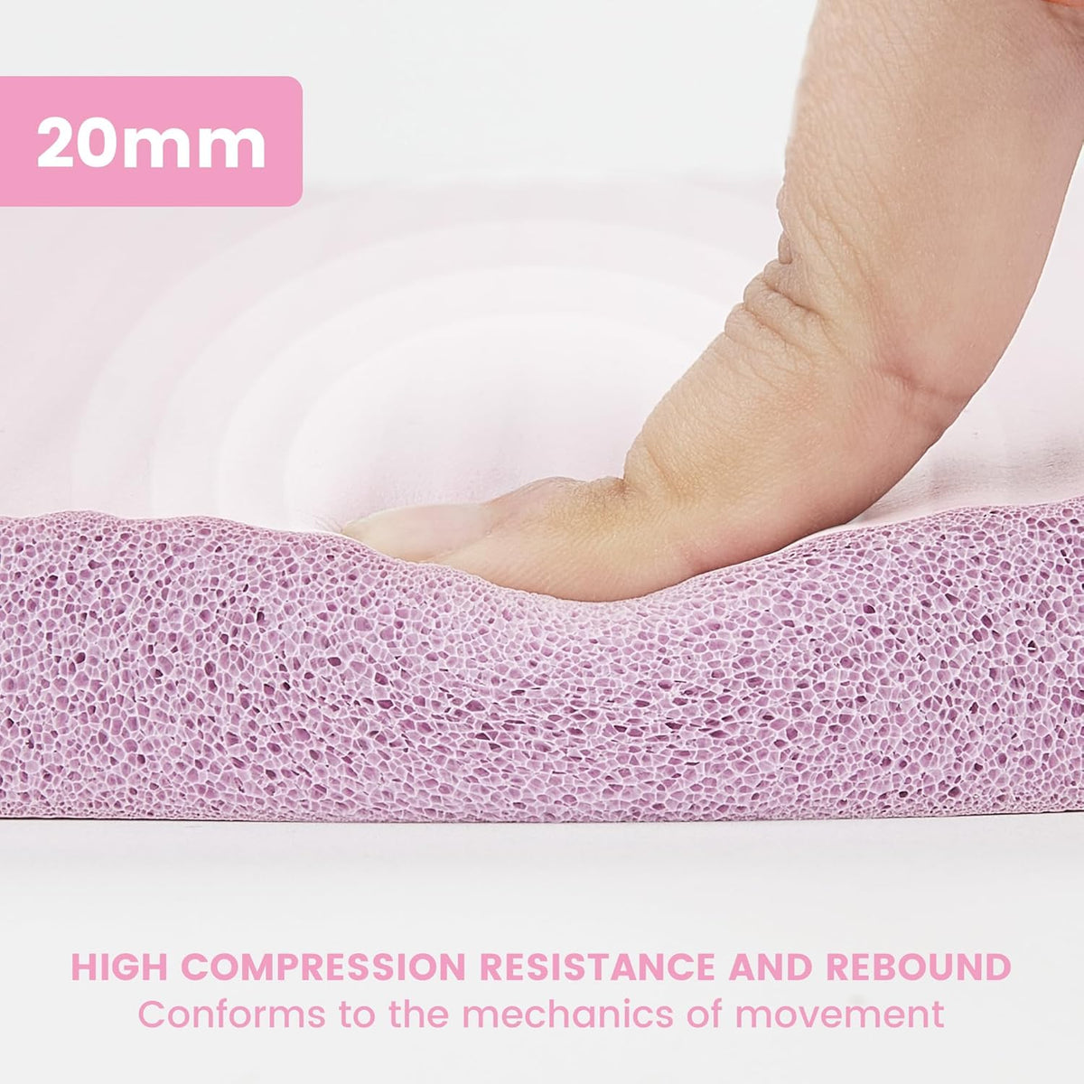 Yoga Knee Pad Cushion, 24 x 9.8 x 0.8 in Thick Mini Yoga Mat, Odor-Free NBR Workout Mat with Storage Strap, Small Exercise Mat for Yoga, Pilates, Kneeling, Planks & Home Gym