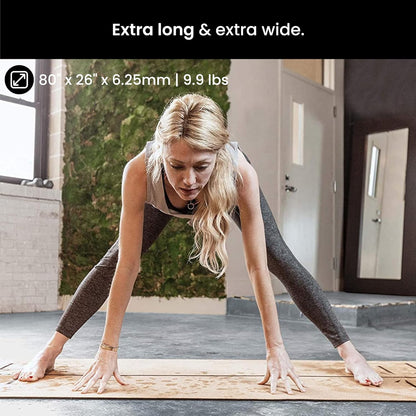 Luxury Cork Yoga Mat - Non Slip, Extra Thick Grip. Thicker, Longer, and Wider for More Comfort and Support. Tough Enough For Hot Yoga. Natural, Non Toxic, and Eco Friendly. Optional Alignment Lines.