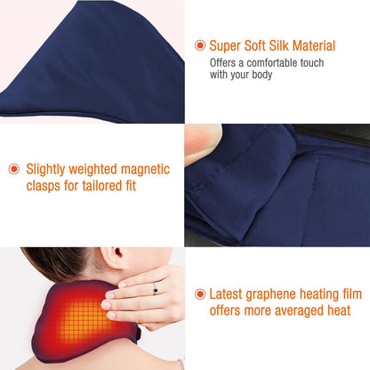 Neck Heating Pad, Small Portable Heated Neck Wrap with Adjustable Time and Temperature Control, USB Powered Neck Pain Relief, Stiffness Relief or Postoperative Recovery Pink