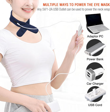 Neck Heating Pad, Small Portable Heated Neck Wrap with Adjustable Time and Temperature Control, USB Powered Neck Pain Relief, Stiffness Relief or Postoperative Recovery Pink