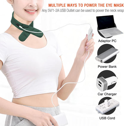 Neck Heating Pad, Small Portable Heated Neck Wrap with Adjustable Time and Temperature Control, USB Powered Neck Pain Relief, Stiffness Relief or Postoperative Recovery Pink