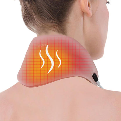 Neck Heating Pad, Small Portable Heated Neck Wrap with Adjustable Time and Temperature Control, USB Powered Neck Pain Relief, Stiffness Relief or Postoperative Recovery Pink