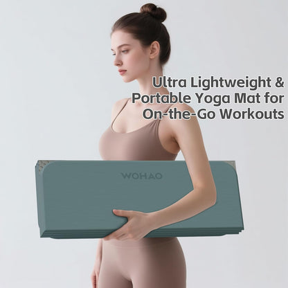 7-Fold Yoga Mat 70"x24" - 1/2 Inch Thick Folding Exercise Mat, Compact Non-Slip TPE Mat for Travel, Storage, Yoga & Home Gym, Lightweight & Portable