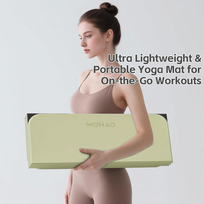7-Fold Yoga Mat 70"x24" - 1/2 Inch Thick Folding Exercise Mat, Compact Non-Slip TPE Mat for Travel, Storage, Yoga & Home Gym, Lightweight & Portable