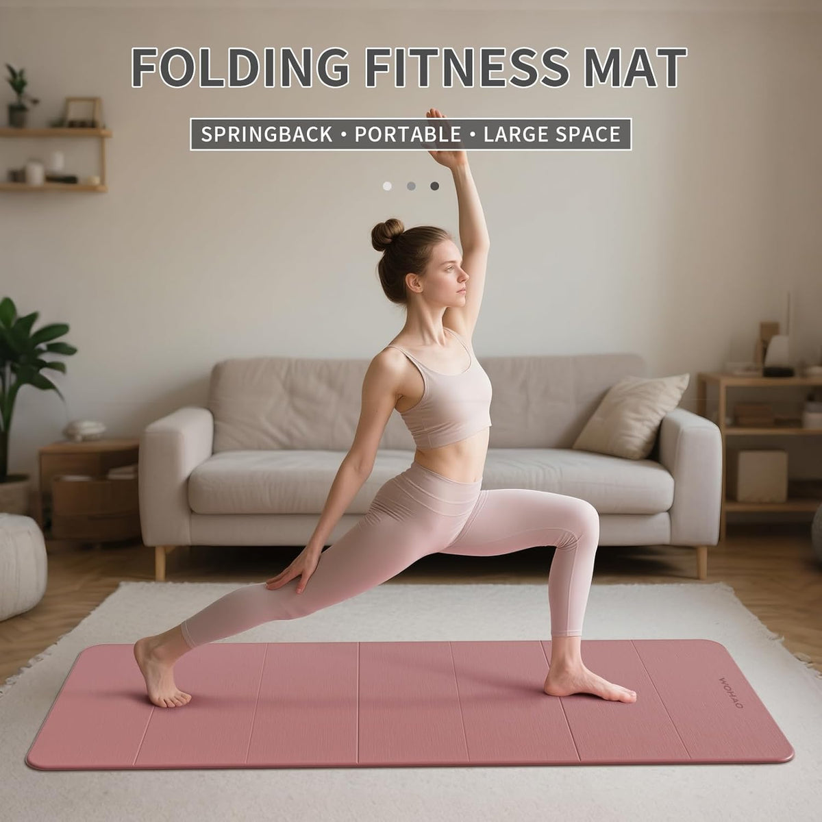 7-Fold Yoga Mat 70"x24" - 1/2 Inch Thick Folding Exercise Mat, Compact Non-Slip TPE Mat for Travel, Storage, Yoga & Home Gym, Lightweight & Portable
