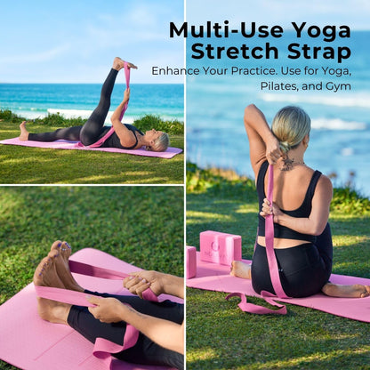 Nolava Yoga Mat with Bag – 72 x 24 inch, 1/4 inch Thick Non-Slip Mat – Includes Slap Band, Black Zippered Carry Tote with Mat Sleeve & Inner Pocket – For Yoga, Pilates, Home or Studio.
