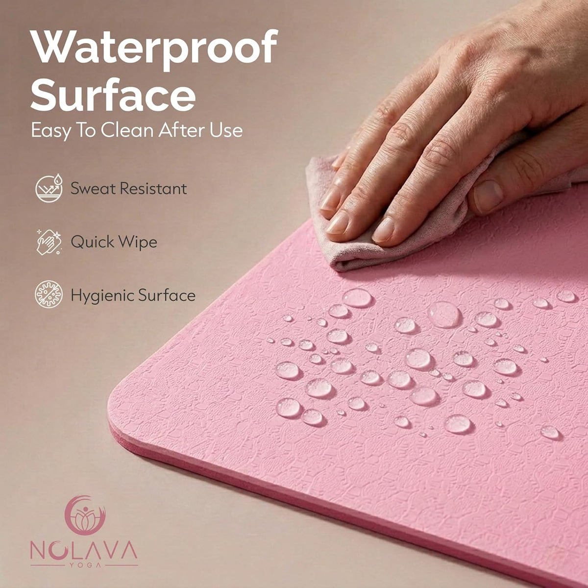 Nolava Yoga Mat with Bag – 72 x 24 inch, 1/4 inch Thick Non-Slip Mat – Includes Slap Band, Black Zippered Carry Tote with Mat Sleeve & Inner Pocket – For Yoga, Pilates, Home or Studio.