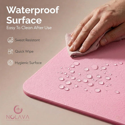 Nolava Yoga Mat with Bag – 72 x 24 inch, 1/4 inch Thick Non-Slip Mat – Includes Slap Band, Black Zippered Carry Tote with Mat Sleeve & Inner Pocket – For Yoga, Pilates, Home or Studio.