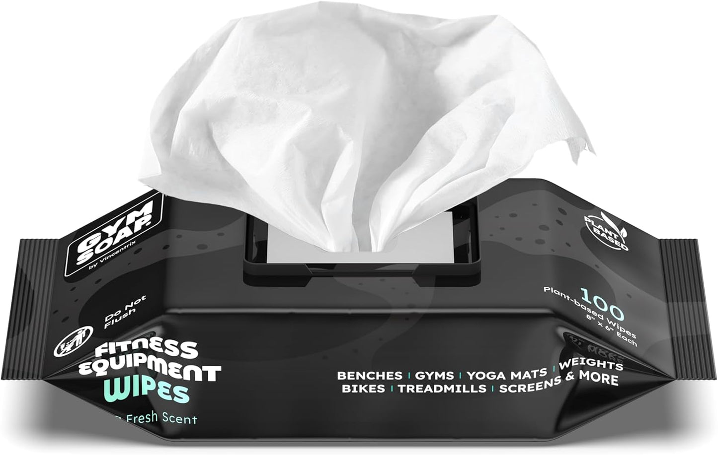 Gym & Yoga Mat Cleaner Wipes, Plant Based - 500 Gym Equipment Wipes to Clean Exercise Equipment, Treadmill, Peloton Bikes - Gym Supplies, Yoga Supplier, Cleaning Wipes for Home & Gym - Spa Fresh Scent