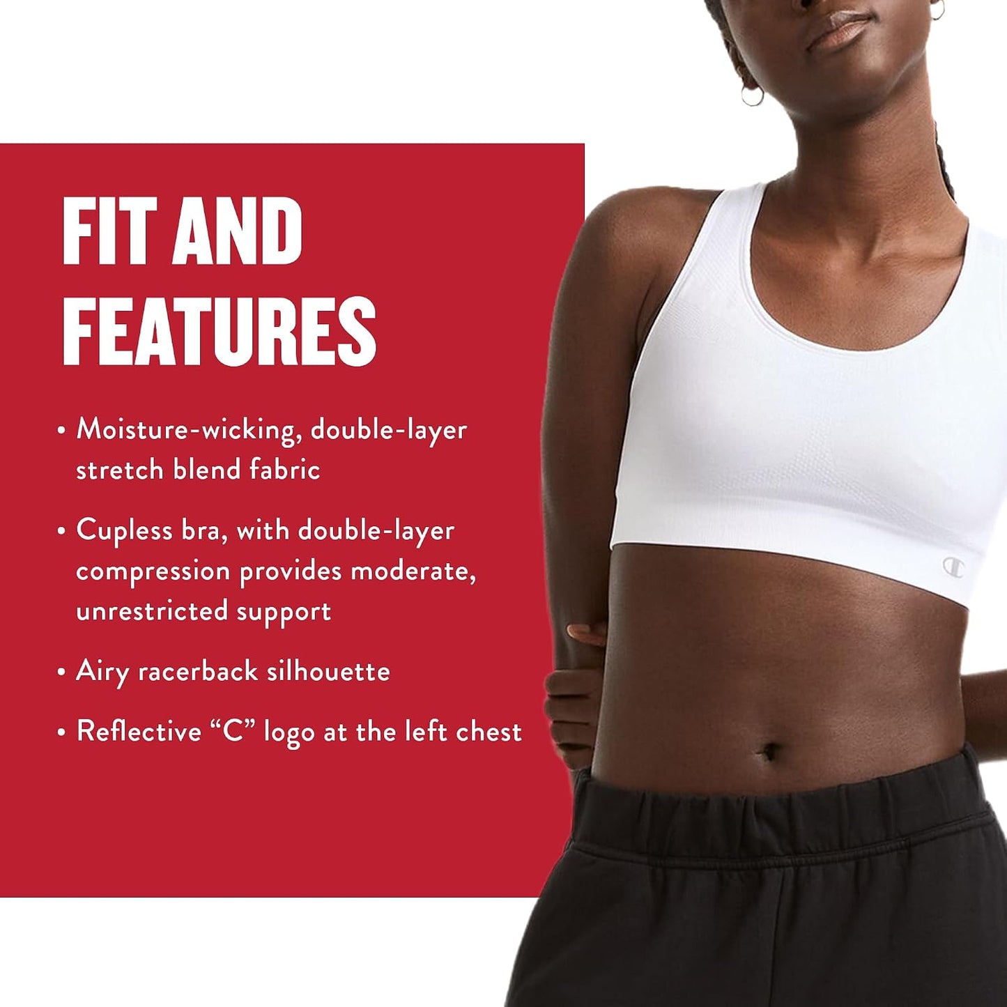 Women's The Infinity Racerback Sports Bra, Moderate Support, Seamless, Moisture-Wicking
