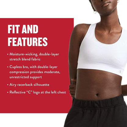 Women's The Infinity Racerback Sports Bra, Moderate Support, Seamless, Moisture-Wicking
