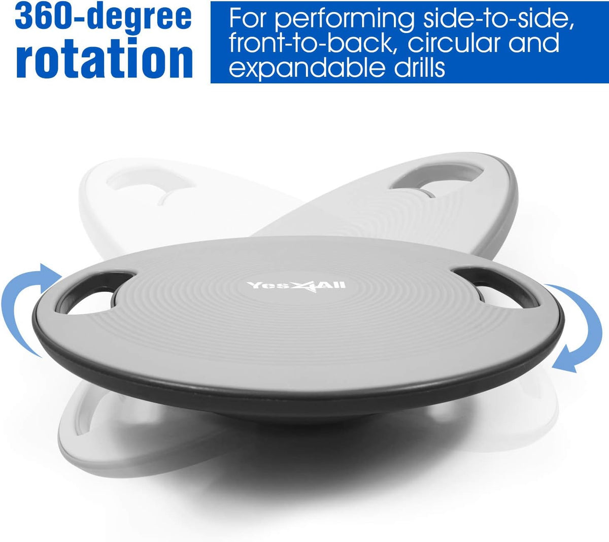 Wobble Balance Board, Plastic Stability Trainer with Handles for Standing Desk, Core Training & Home Gym Workout