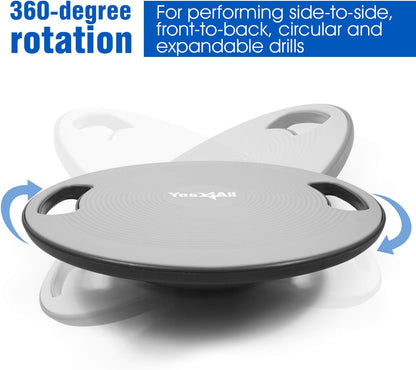 Wobble Balance Board, Plastic Stability Trainer with Handles for Standing Desk, Core Training & Home Gym Workout