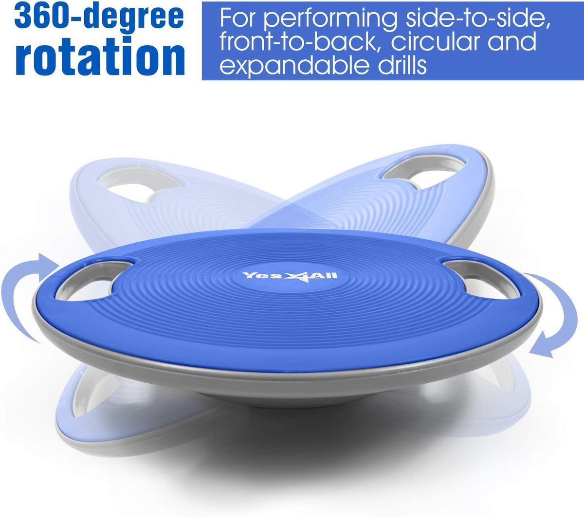 Wobble Balance Board, Plastic Stability Trainer with Handles for Standing Desk, Core Training & Home Gym Workout