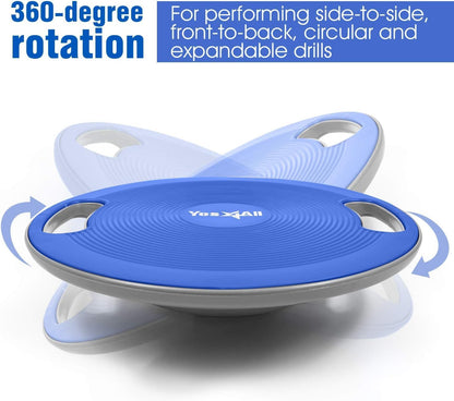 Wobble Balance Board, Plastic Stability Trainer with Handles for Standing Desk, Core Training & Home Gym Workout