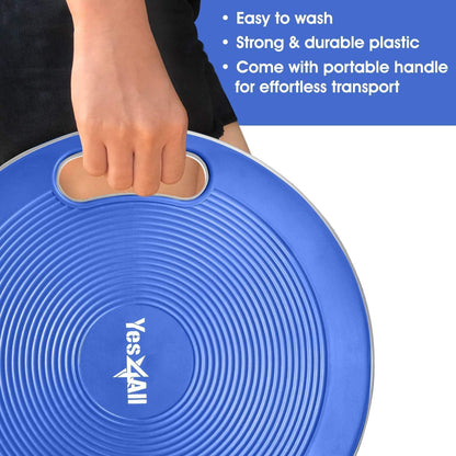 Wobble Balance Board, Plastic Stability Trainer with Handles for Standing Desk, Core Training & Home Gym Workout