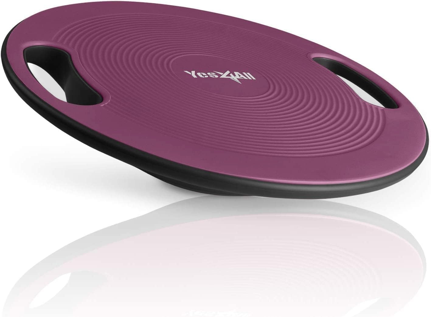 Wobble Balance Board, Plastic Stability Trainer with Handles for Standing Desk, Core Training & Home Gym Workout