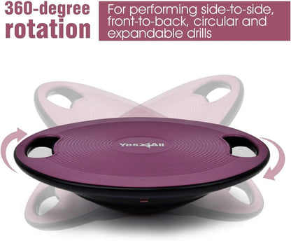 Wobble Balance Board, Plastic Stability Trainer with Handles for Standing Desk, Core Training & Home Gym Workout