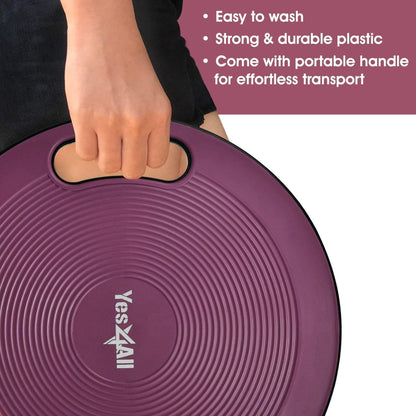 Wobble Balance Board, Plastic Stability Trainer with Handles for Standing Desk, Core Training & Home Gym Workout