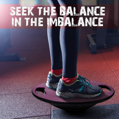 Wobble Balance Board, Plastic Stability Trainer with Handles for Standing Desk, Core Training & Home Gym Workout