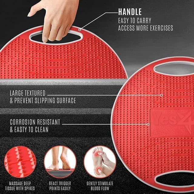 Wobble Balance Board, Plastic Stability Trainer with Handles for Standing Desk, Core Training & Home Gym Workout