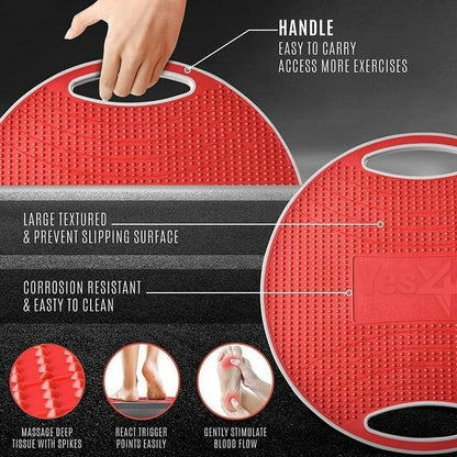 Wobble Balance Board, Plastic Stability Trainer with Handles for Standing Desk, Core Training & Home Gym Workout