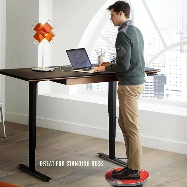Wobble Balance Board, Plastic Stability Trainer with Handles for Standing Desk, Core Training & Home Gym Workout