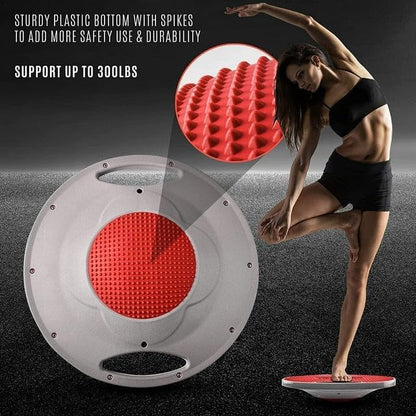 Wobble Balance Board, Plastic Stability Trainer with Handles for Standing Desk, Core Training & Home Gym Workout