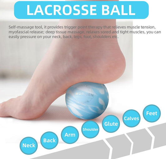 Massage Ball, Lacrosse Ball for Trigger Point Therapy, Deep Tissue, Myofascial Release, Sore Muscle Relief Massager for Neck, Shoulder, Back, Legs, Foot or Muscle Tension - Gold