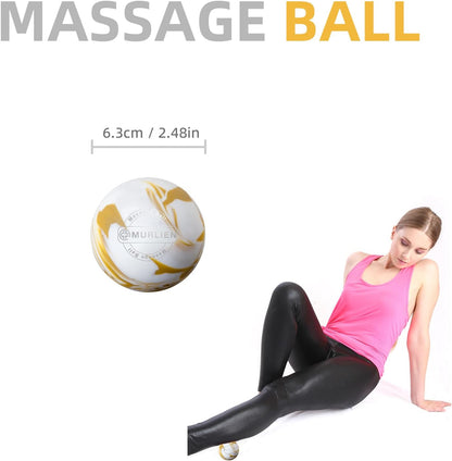 Massage Ball, Lacrosse Ball for Trigger Point Therapy, Deep Tissue, Myofascial Release, Sore Muscle Relief Massager for Neck, Shoulder, Back, Legs, Foot or Muscle Tension - Gold