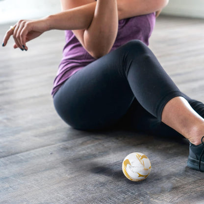 Massage Ball, Lacrosse Ball for Trigger Point Therapy, Deep Tissue, Myofascial Release, Sore Muscle Relief Massager for Neck, Shoulder, Back, Legs, Foot or Muscle Tension - Gold