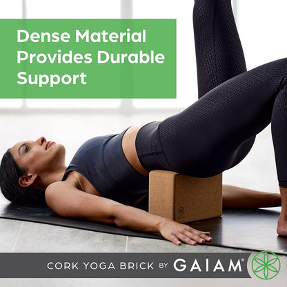 Natural Cork Yoga Block, Non-Slip Brick for Pilates & Balance | 100% natural cork with non-slip grip & rounded edges. Eco-friendly foam alternative for yoga, Pilates, balance & meditation.