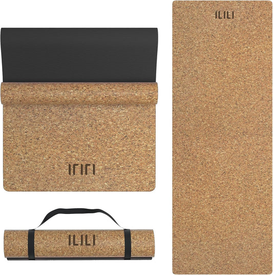 Eco-Friendly Cork Yoga Mat 1/4 inch Thick, 72''L*26''W, Non Slip Lightweight Cork and TPE Soft Exercise & Fitness Mat, Ideal for All Types of Yoga, Home, Gym & Studio Workouts