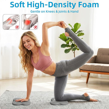 Yoga Knee Pads Set of 2 – Extra Soft Non-Slip Yoga Knee Pad Cushion for Knees Elbows Wrists – Pilates & Workout Knee Pads for Floor Exercises, Kneeling, Stretching, Fitness, Blue