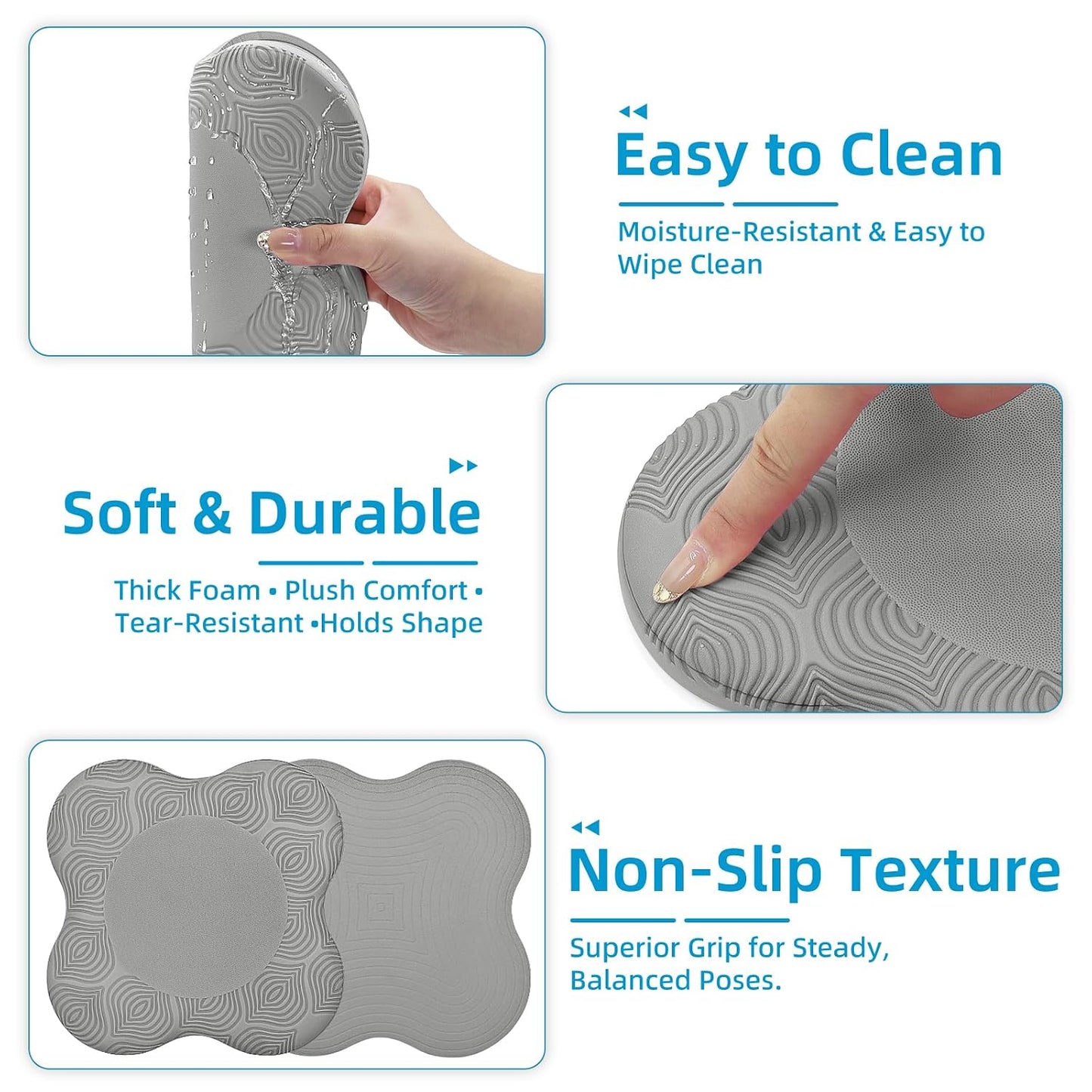 Yoga Knee Pads Set of 2 – Extra Soft Non-Slip Yoga Knee Pad Cushion for Knees Elbows Wrists – Pilates & Workout Knee Pads for Floor Exercises, Kneeling, Stretching, Fitness, Blue
