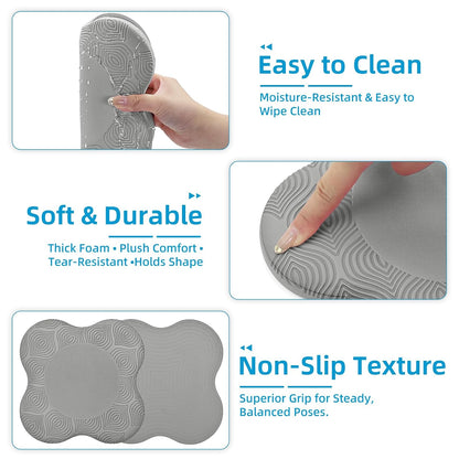 Yoga Knee Pads Set of 2 – Extra Soft Non-Slip Yoga Knee Pad Cushion for Knees Elbows Wrists – Pilates & Workout Knee Pads for Floor Exercises, Kneeling, Stretching, Fitness, Blue