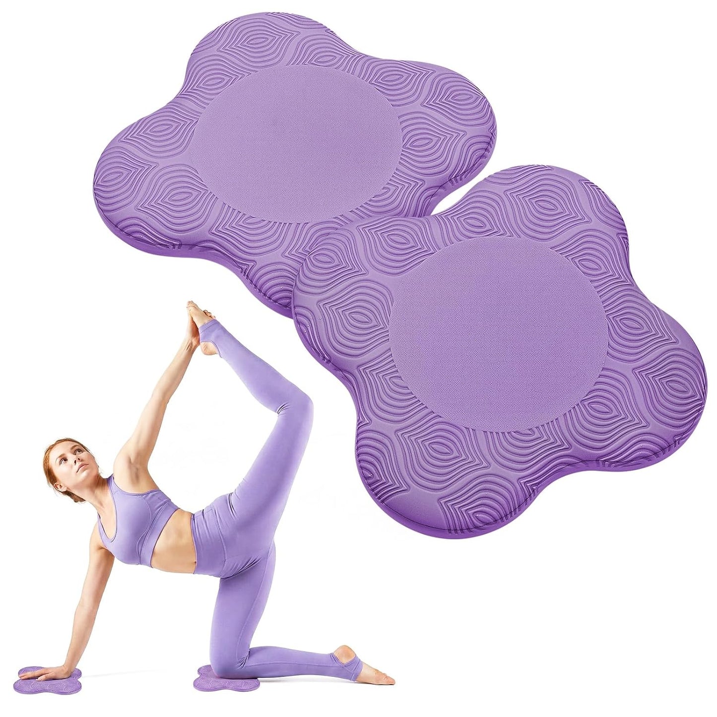 Yoga Knee Pads Set of 2 – Extra Soft Non-Slip Yoga Knee Pad Cushion for Knees Elbows Wrists – Pilates & Workout Knee Pads for Floor Exercises, Kneeling, Stretching, Fitness, Blue
