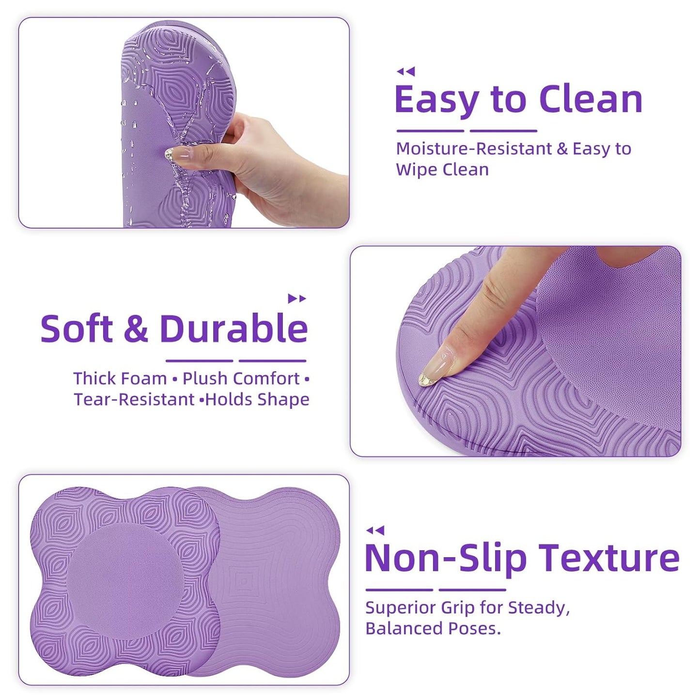 Yoga Knee Pads Set of 2 – Extra Soft Non-Slip Yoga Knee Pad Cushion for Knees Elbows Wrists – Pilates & Workout Knee Pads for Floor Exercises, Kneeling, Stretching, Fitness, Blue