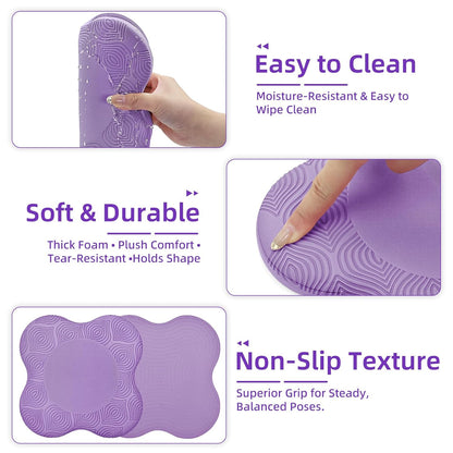 Yoga Knee Pads Set of 2 – Extra Soft Non-Slip Yoga Knee Pad Cushion for Knees Elbows Wrists – Pilates & Workout Knee Pads for Floor Exercises, Kneeling, Stretching, Fitness, Blue