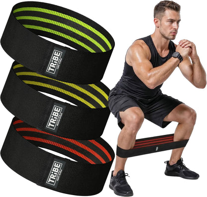 Resistance Bands for Working Out - 3 Pack Fabric Workout Bands for Women and Men - Booty Bands for Legs and Glute - Non Slip Exercise Bands Set for Squat Hip Thigh