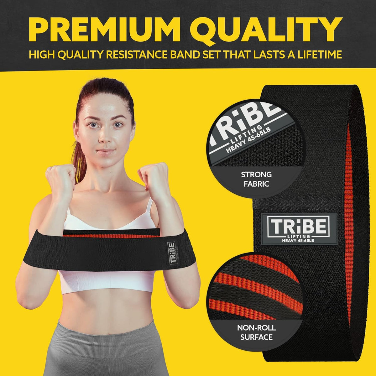 Resistance Bands for Working Out - 3 Pack Fabric Workout Bands for Women and Men - Booty Bands for Legs and Glute - Non Slip Exercise Bands Set for Squat Hip Thigh