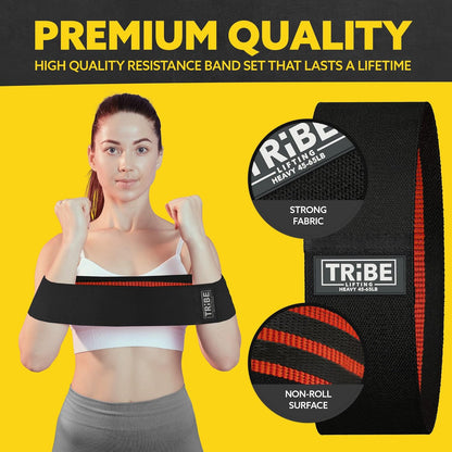 Resistance Bands for Working Out - 3 Pack Fabric Workout Bands for Women and Men - Booty Bands for Legs and Glute - Non Slip Exercise Bands Set for Squat Hip Thigh